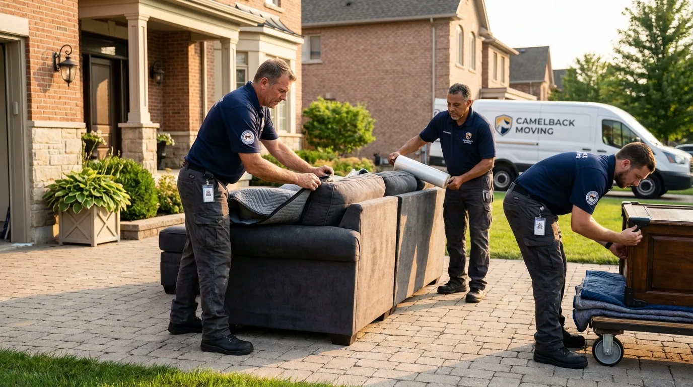 Large estate moving crew wrapping furniture in Piedmont, SC