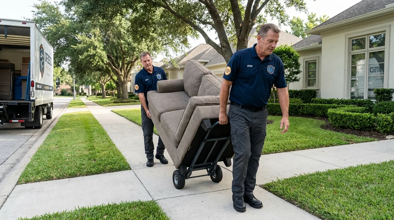 Local residential moving crew loading furniture in Piedmont, SC